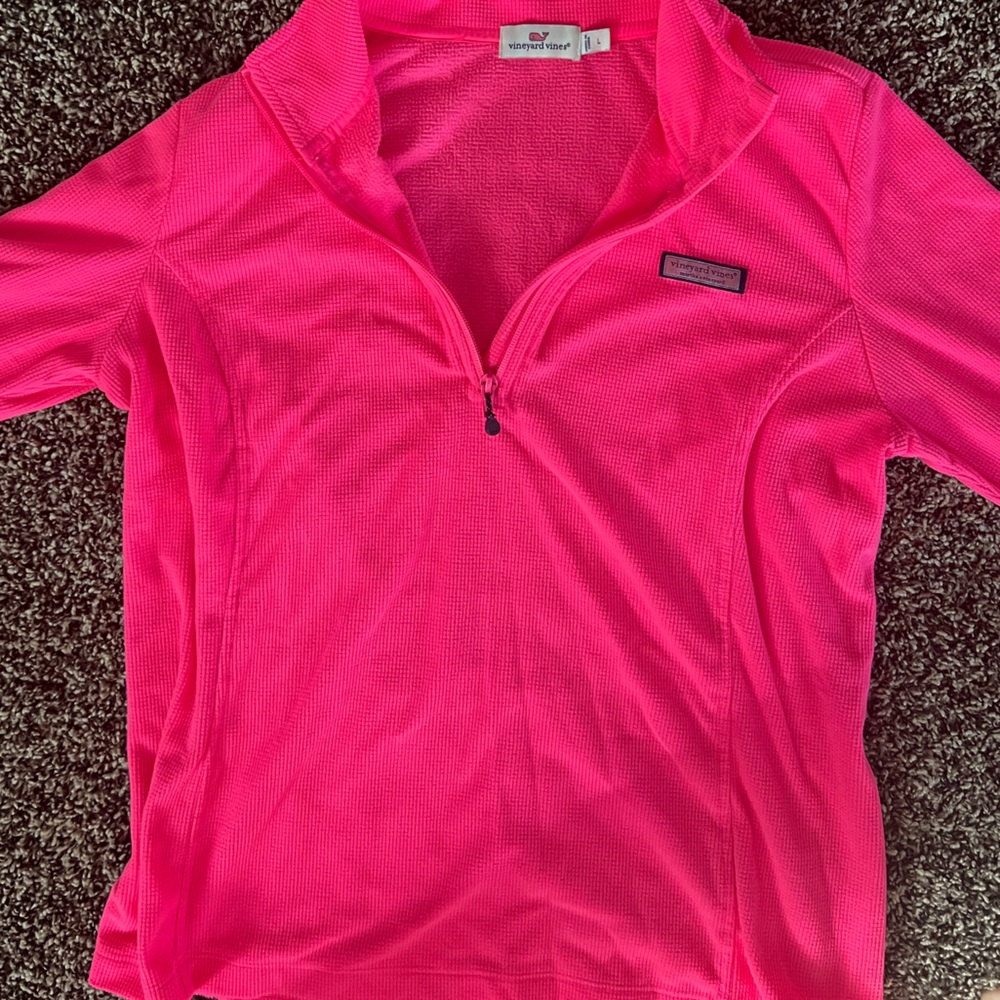 neon pink sweatshirt vineyard vines size L